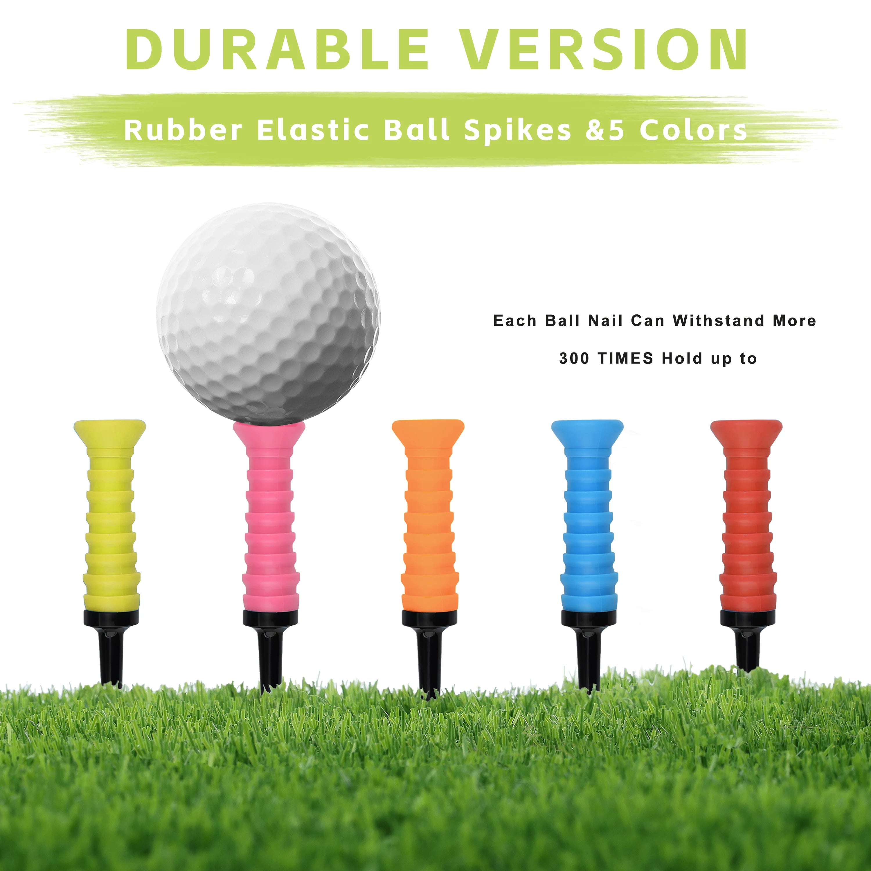 Premium Elastic Rubber Golf Tees – 83mm 5-Pack