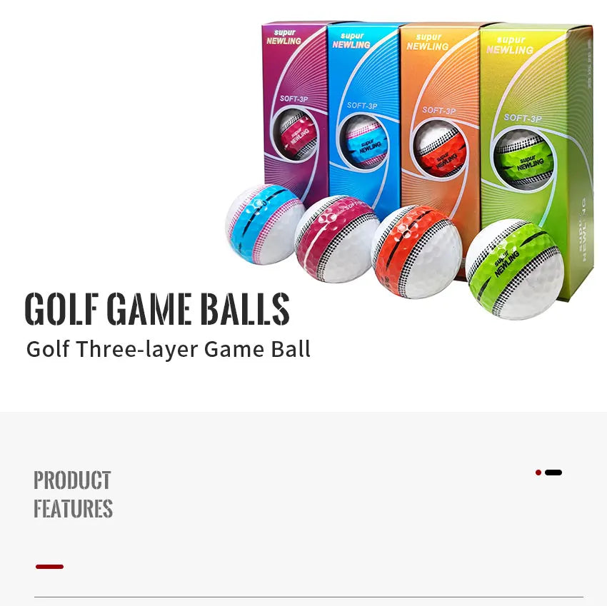 Premium Distance Golf Balls - 3-Piece Construction (3-Pack Box)