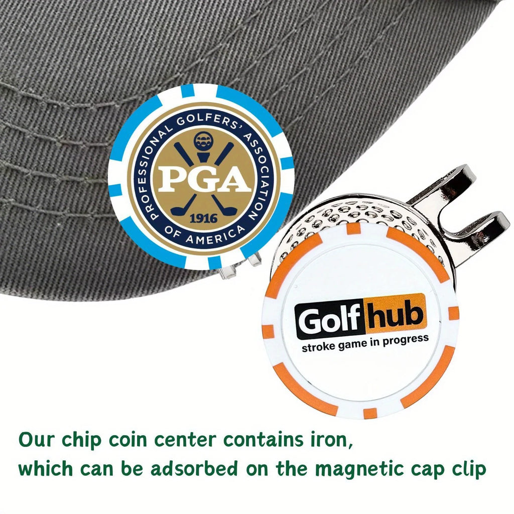 Golf Ball Markers with Magnetic Hat Clip – 7-Pack