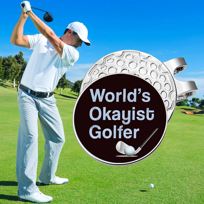 World's Okayest Golfer Ball Marker with Magnetic Hat Clip