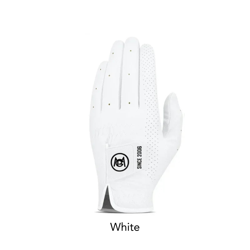White PGM men's golf glove - breathable anti-slip left hand size 22-26