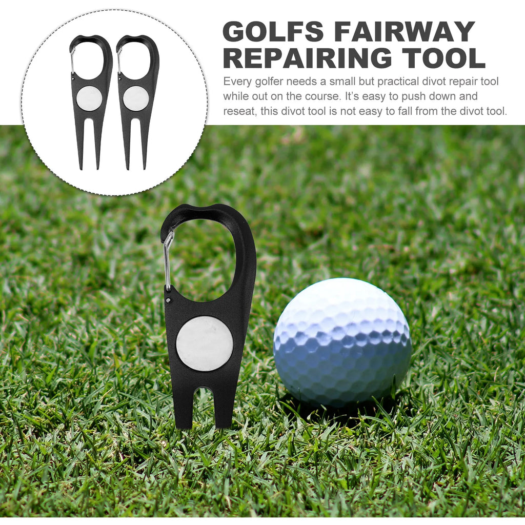 Premium Metal Golf Divot Tool Set with Ball Markers - 2-Pack