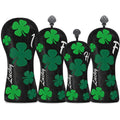 Four-Leaf Clover Golf Club Head Covers – Black Background