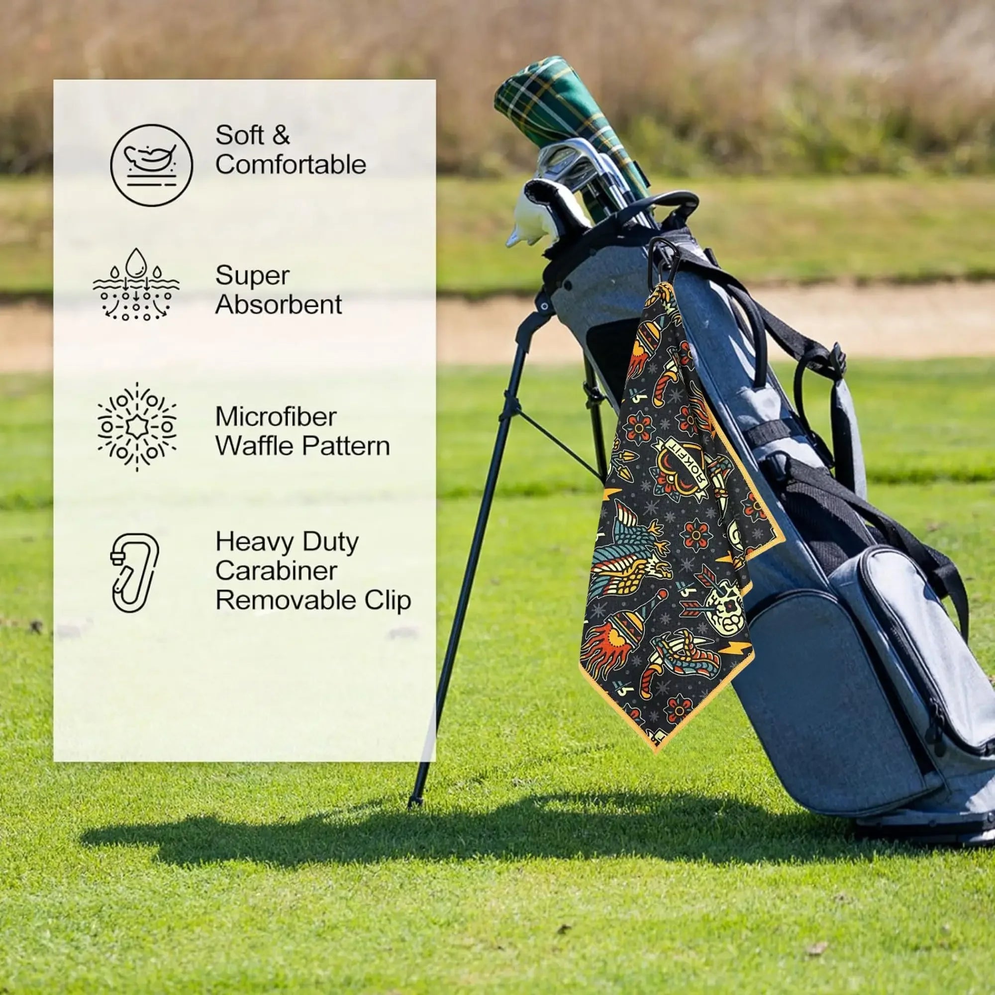 Premium Microfiber Golf Towel - Large Size