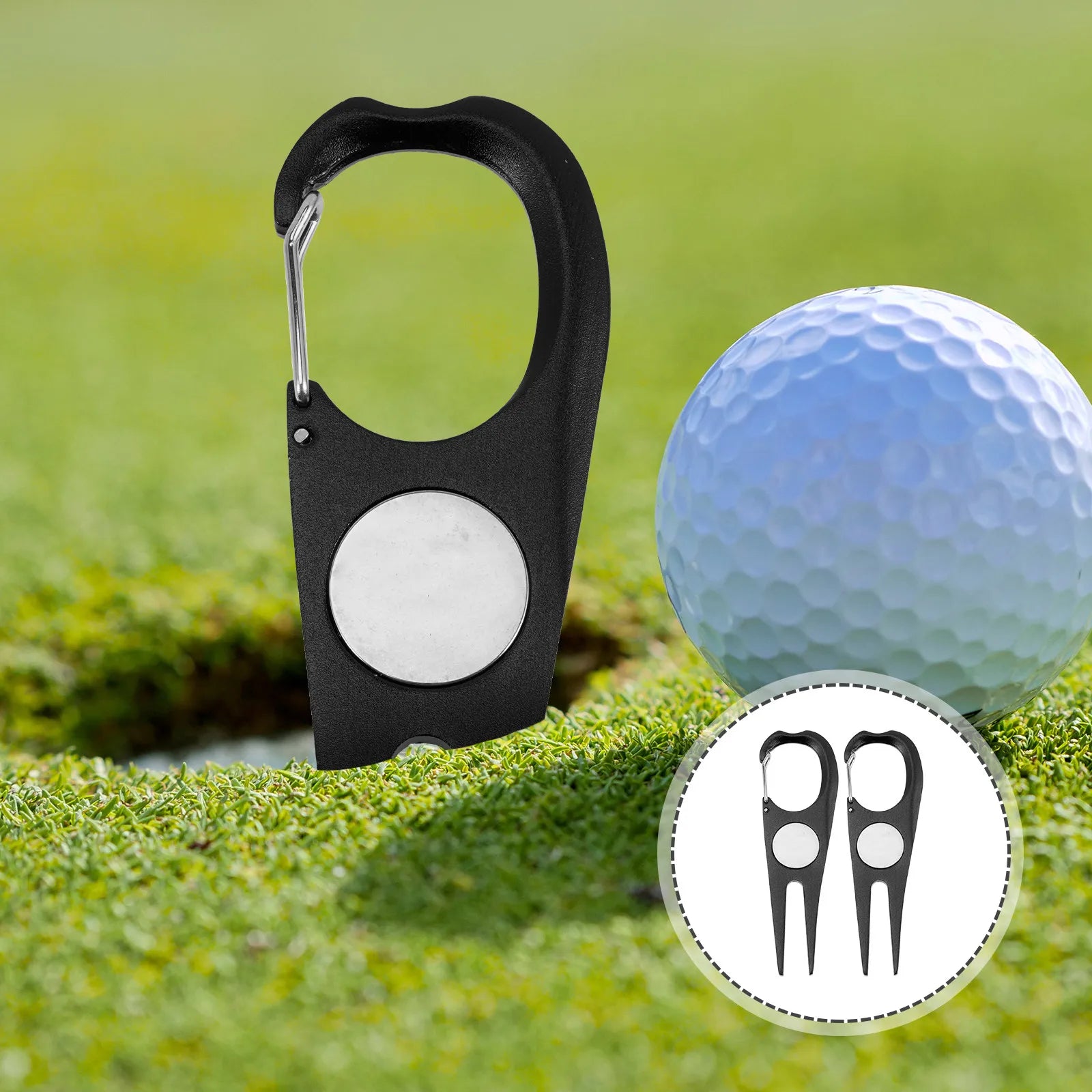 Premium Metal Golf Divot Tool Set with Ball Markers - 2-Pack