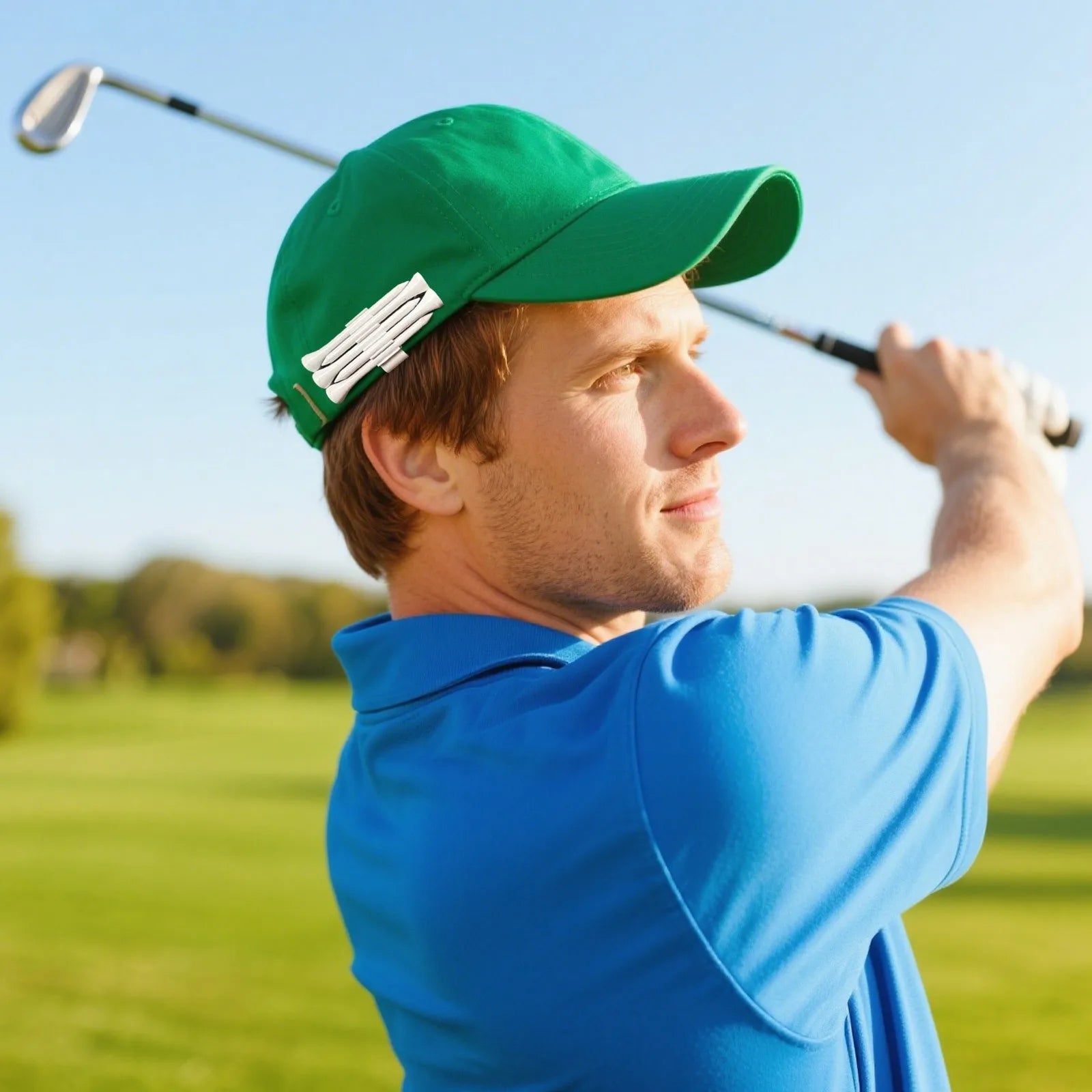 Golf Tee Holder Clip – Never Dig for a Tee Again | Holds 3 Tees, Clips to Hat or Bag